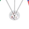 Luxury chrome desk flag stand with three flags 15/21 cm.