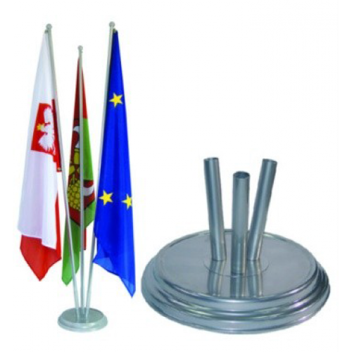Interior chrome flag stand for three flags - 220 cm.