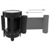Retractable barrier belt cassete with black tape 220 cm.