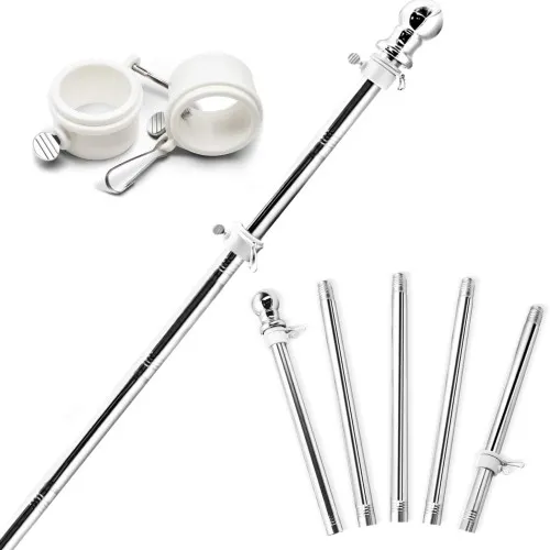 Sectional metal flag stick up to 180 cm with decorative top and anti-twisting mechanism of the flag