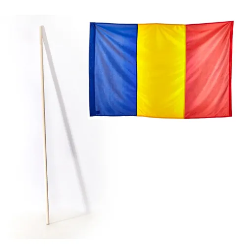 Steag România 60 x 90 cm. pentru exterior cu țăruș de lemn 130 cm.