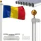 Budget aluminium flagpole with decorative top