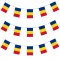 Ghirlandă 3m cu 10 steaguri ale României de 15 x 21 cm fiecare