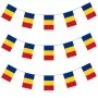 Ghirlandă 3m cu 10 steaguri ale României de 15 x 21 cm fiecare