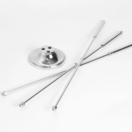 Chrome desk flag stand with three flags 15/21 cm.