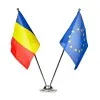 Luxury chrome desk flag stand with two flags 15/21 cm.
