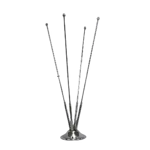 Chrome desk flag stand with four flags 15/21 cm.