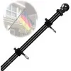 Black sectional metal flag stick up to 145 cm with decorative top and anti-twisting mechanism of the flag