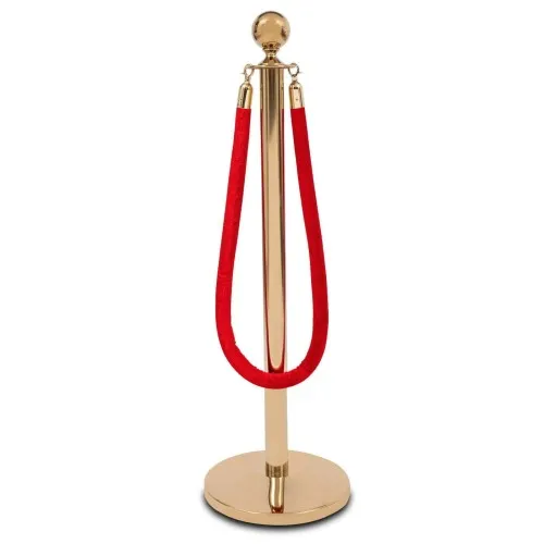 Velvet rope with gold ends