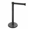 Black queuing barrier post with black tape 220 cm.