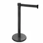 Black queuing barrier post with black tape 220 cm.
