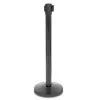 Black queuing barrier post with black tape 220 cm.