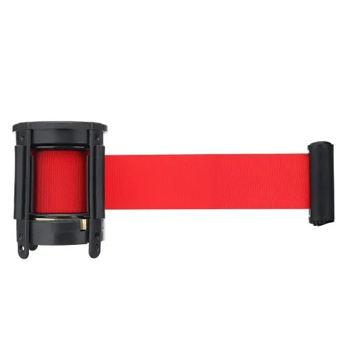 Retractable barrier belt cassete with red tape 220 cm.