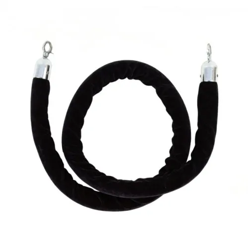 Velvet barrier post rope with chrome ends