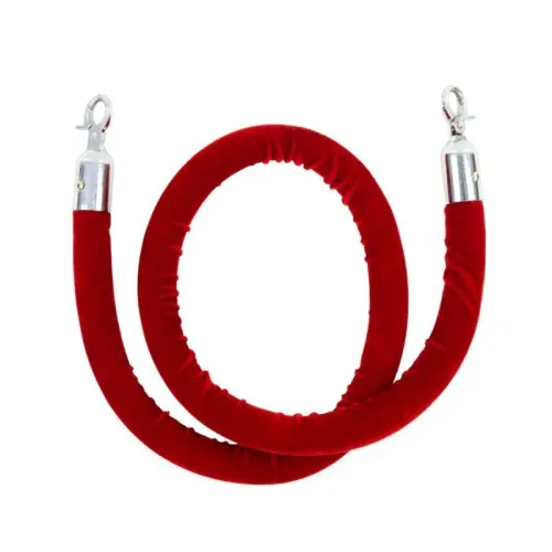 Velvet barrier post rope with chrome ends