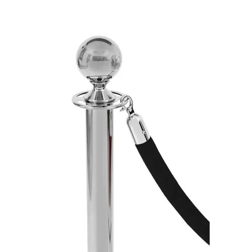 Velvet barrier post rope with chrome ends