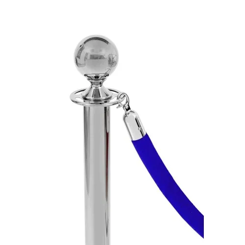 Velvet barrier post rope with chrome ends