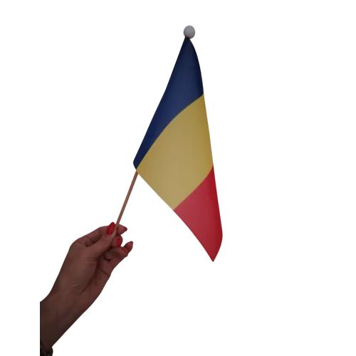 Flag of Romania 15/21 cm. with a wooden stick