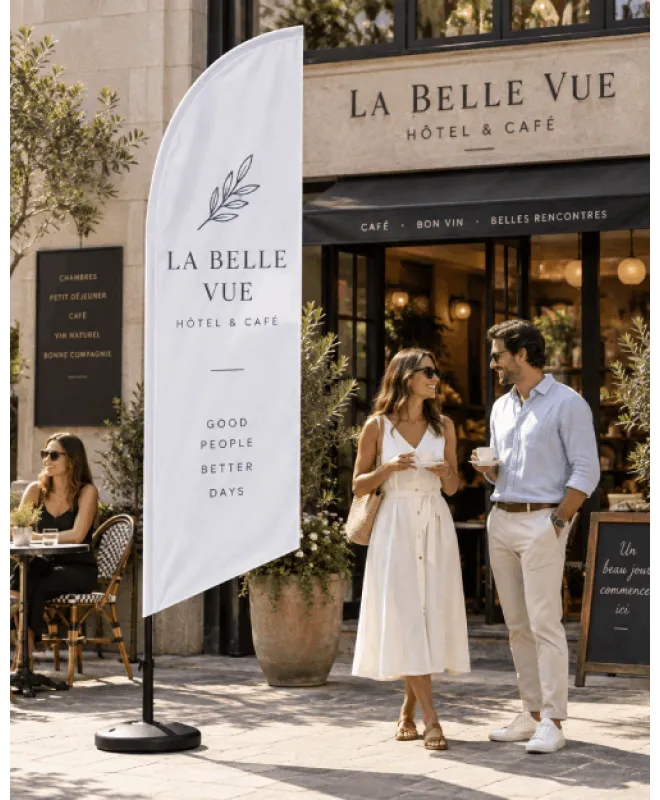 Custom business and hotel flags